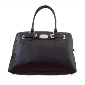Michael Kors Hamilton black leather weekender